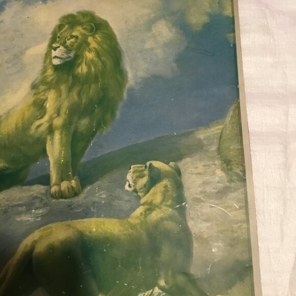 Very large, antique R. Atkinson Fox print (Elmer Lewis) "A Royal Pair" - Picture 9 of 16